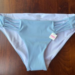 NWT PINK by Victoria’s Secret blue bikini bottom